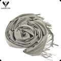 Mulheres de cor sólida liso cheque de algodão cachecol Shawl Wrap